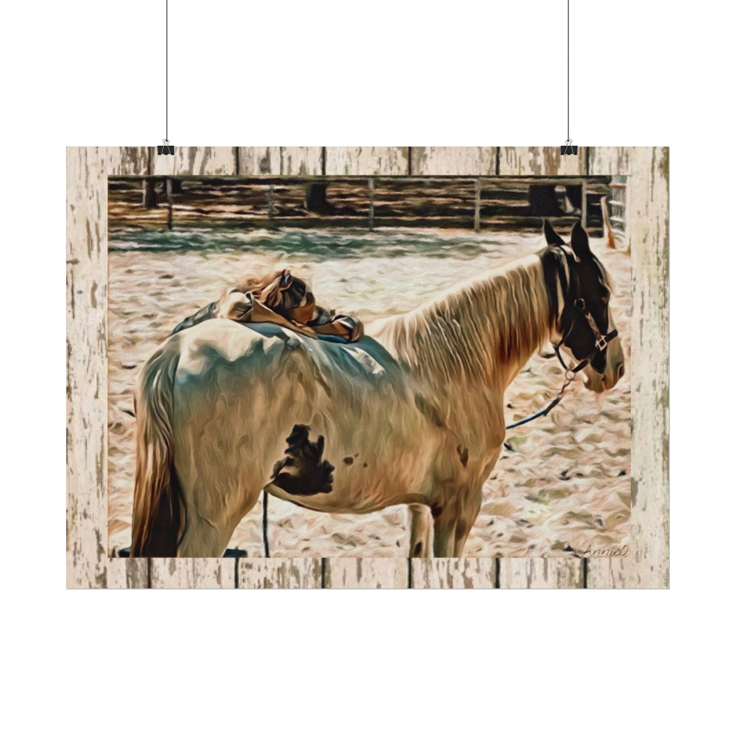 Horse Matte Poster- Art Show Ribbon Winner – Rustic Barnwood Art Print - Equine Therapy