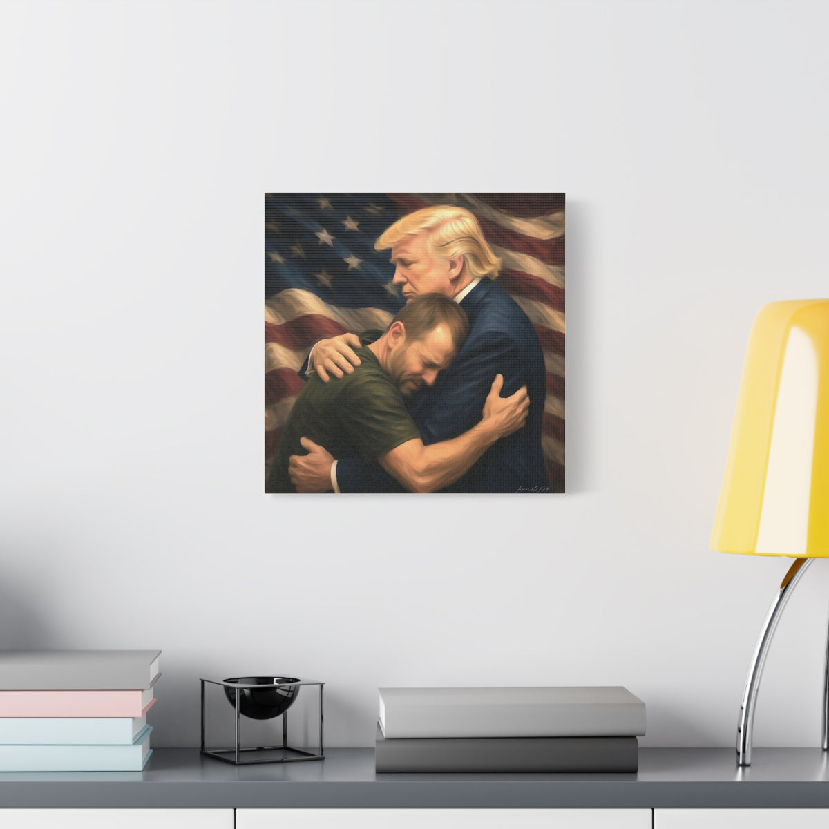 Trump Hug ‘THE LOVE GOES BOTH WAYS’ Canvas Print — Wall Art