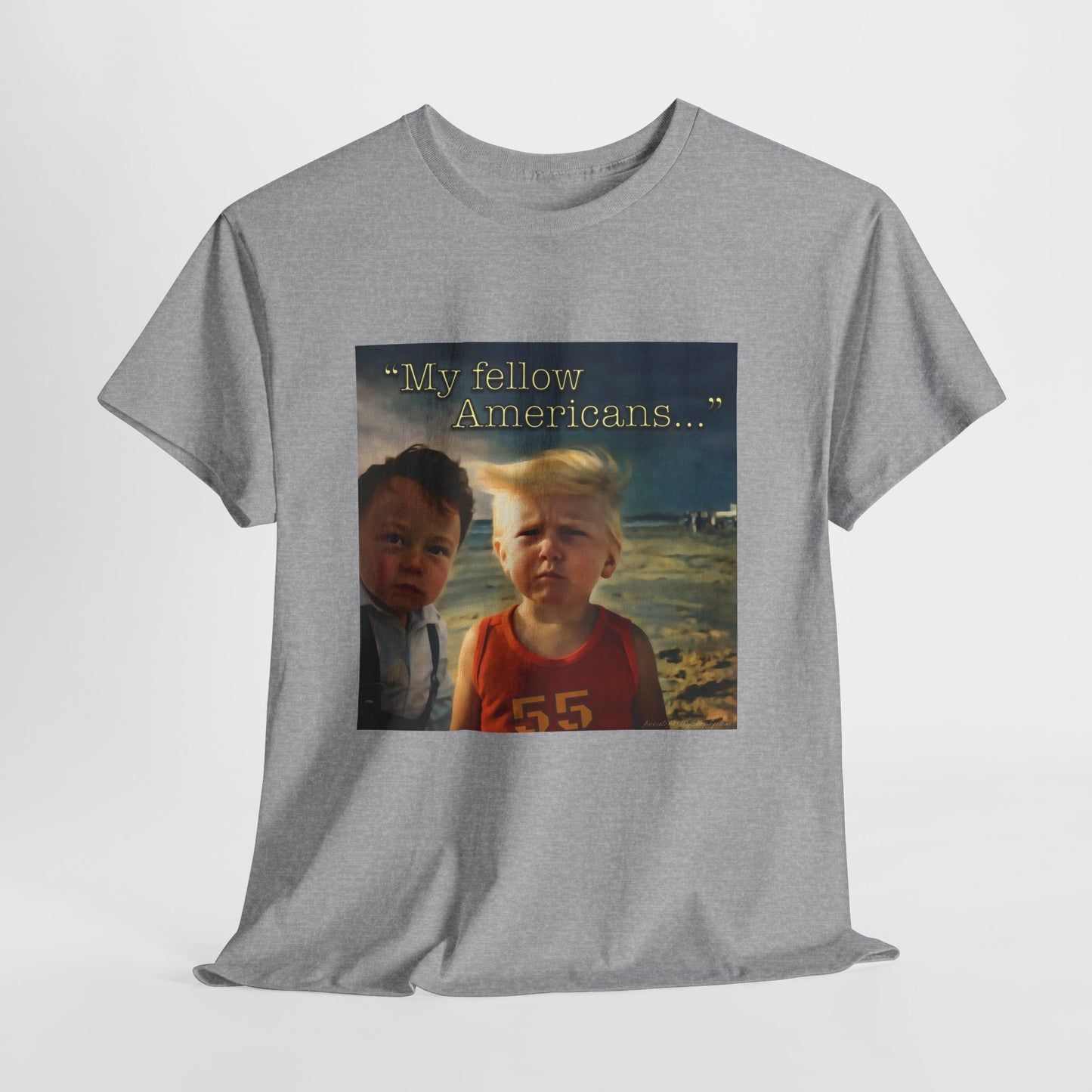 ‘55’ Vintage Meme Tee — "My fellow Americans..." Funny Retro Graphic T-Shirt