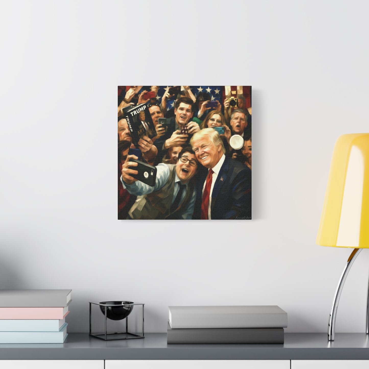 Trump Patriotic Crowd Selfie Canvas - Stretched Matte Wall Art