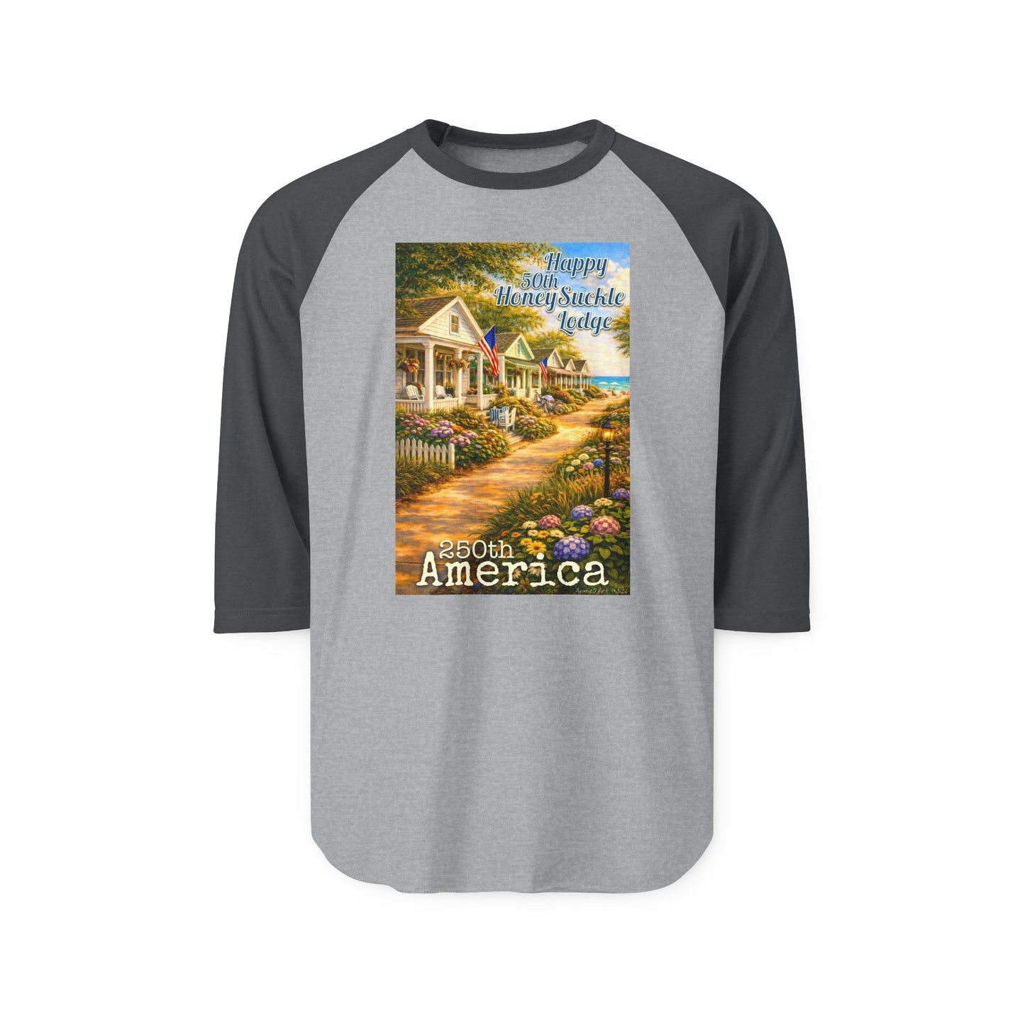 Raglan Shirt – 'Happy 50th HSL’ Vintage Porch Scenic Baseball Tee