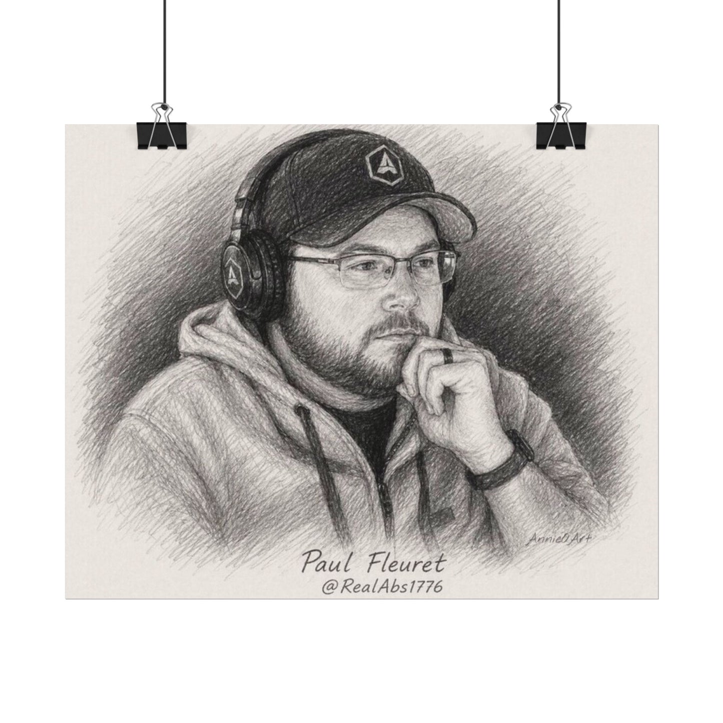 Absolute Storm— Paul “Abs”—Textured Watercolor Portrait Poster — Sketch-Style Poster Art
