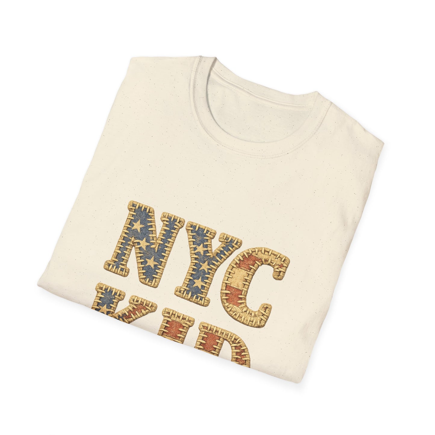 NYC Kid T-Shirt — New York City Vintage Flag Quilt-look Tee