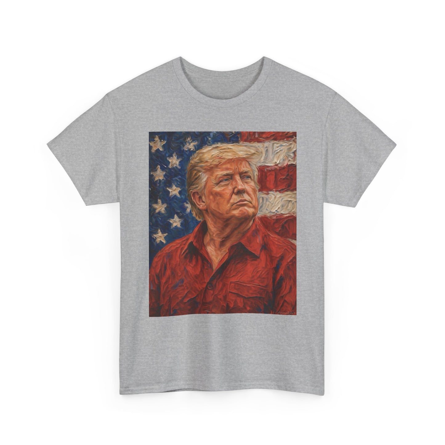 Trump Patriotic Portrait Tee — American Flag Portrait Graphic T-Shirt