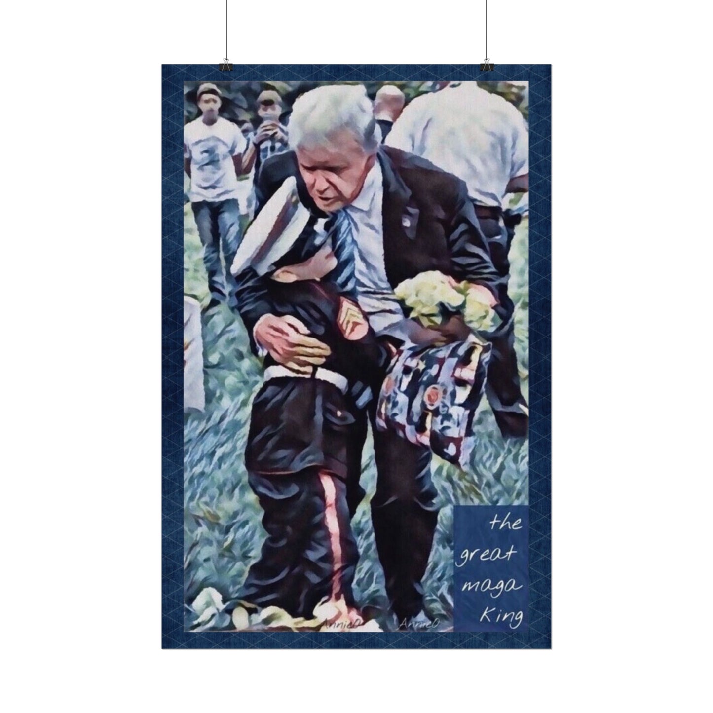 Textured Watercolor Matte Poster — 'The Great Maga King' (Emotive Political Art Print)