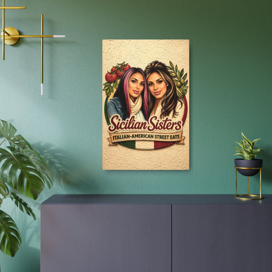 CUSTOM for MANDY—Sicilian Sisters Metal Art Sign — Vintage Italian Family Wall Decor