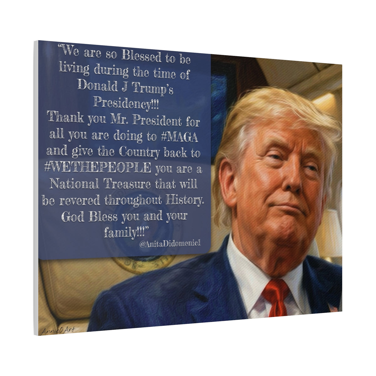 Canvas Wall Art — Patriotic Tribute Quote with President Trump Portrait