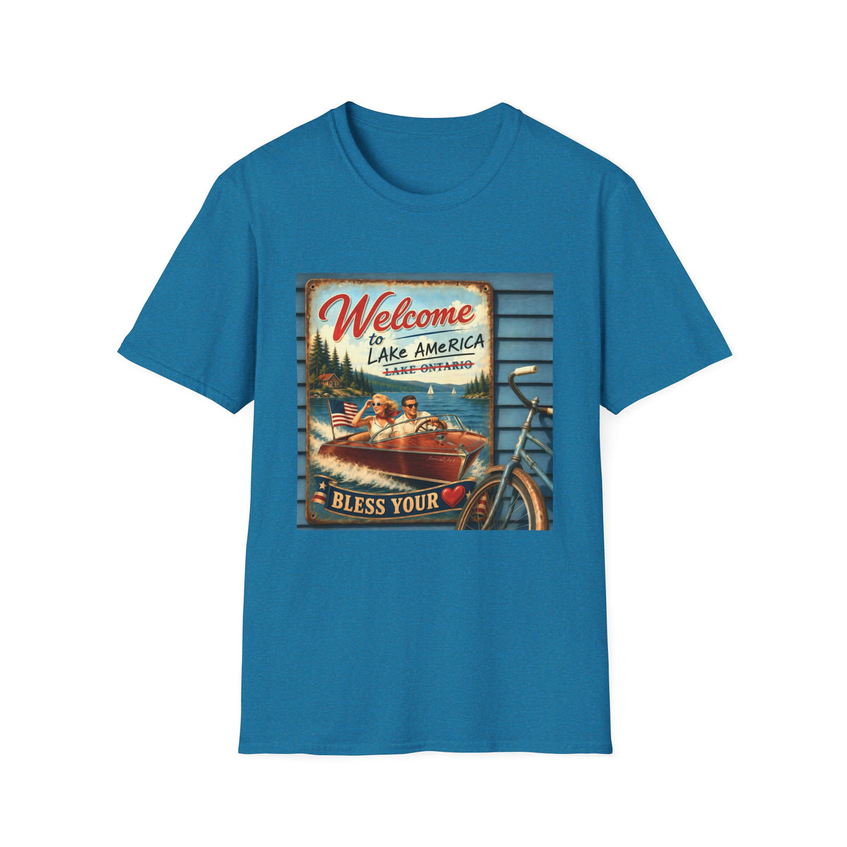 Lake America Welcome T-Shirt — Vintage Lake America Boating Vacation Tee