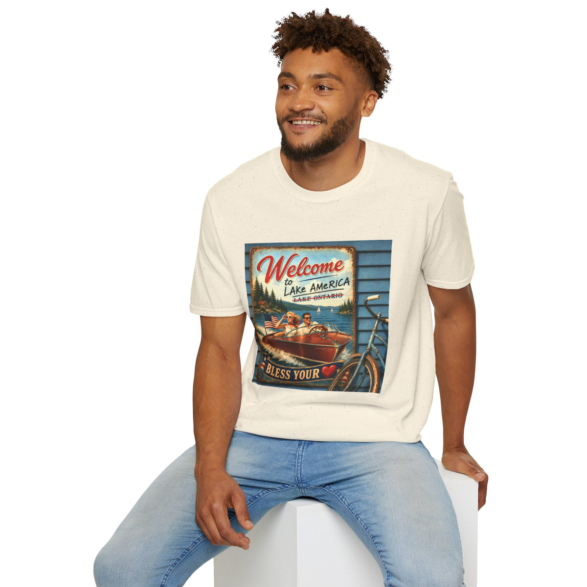 Lake America Welcome T-Shirt — Vintage Lake America Boating Vacation Tee