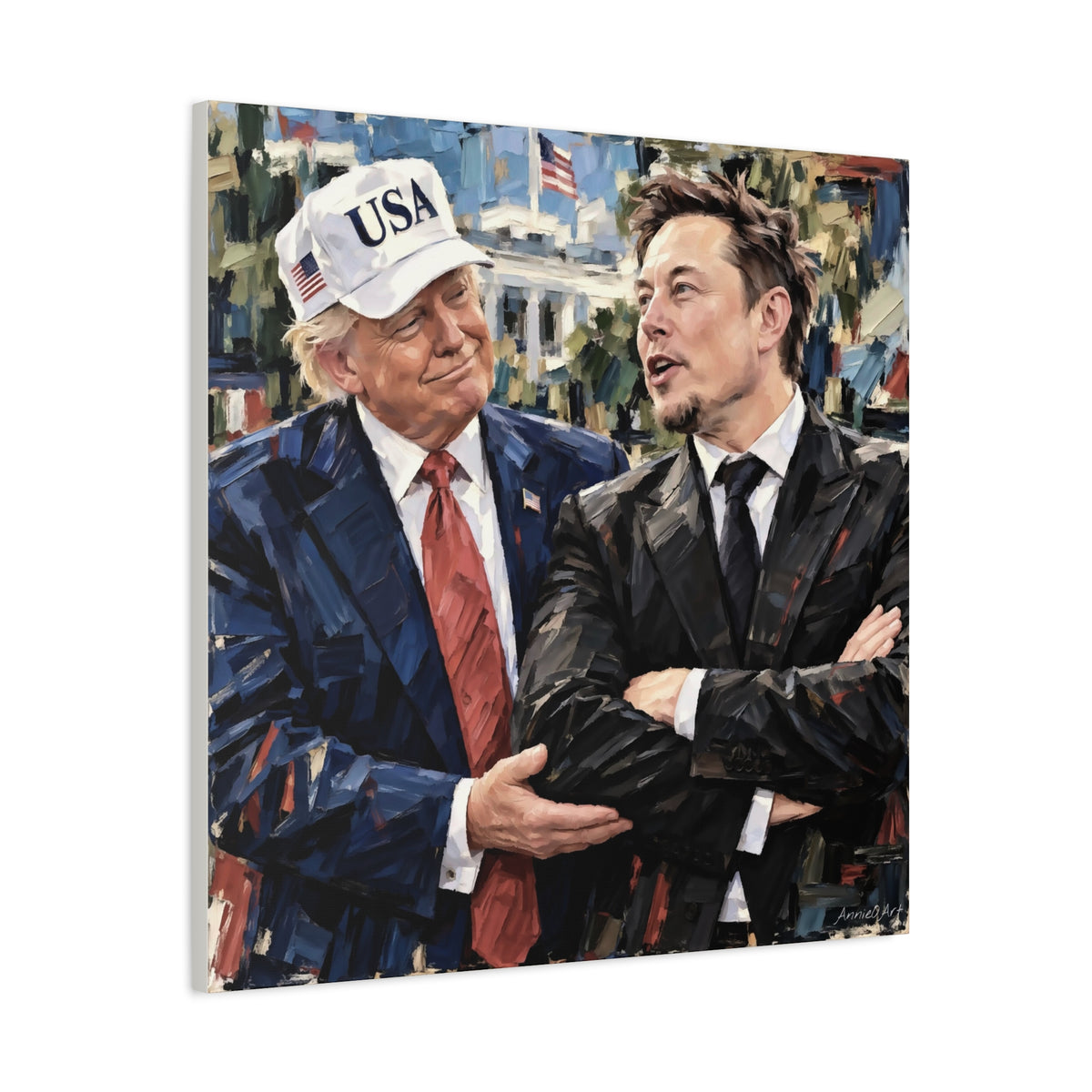 President Trump & Elon Musk Portrait Canvas