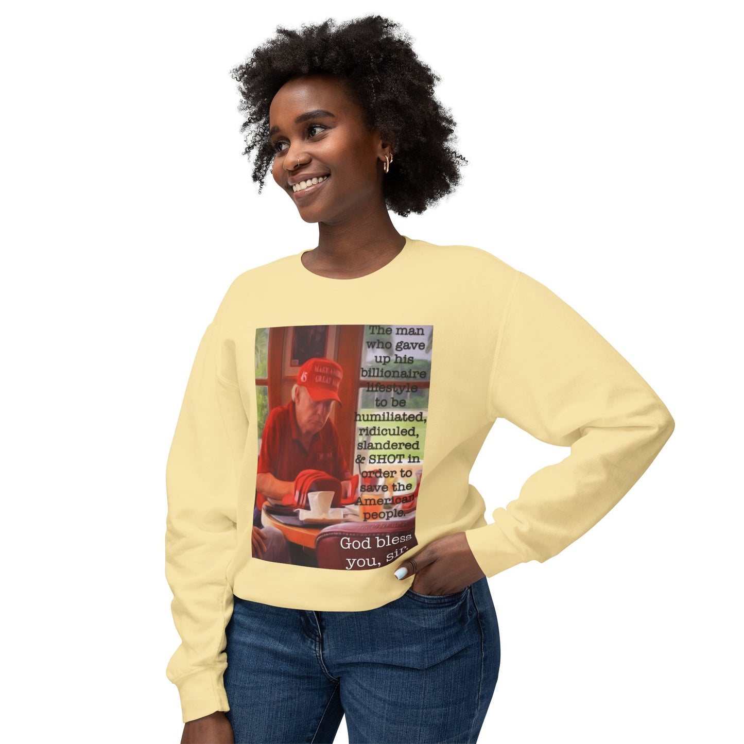 Trump 'God Bless You, Mr. President' Crewneck Sweatshirt — MAGA Tribute