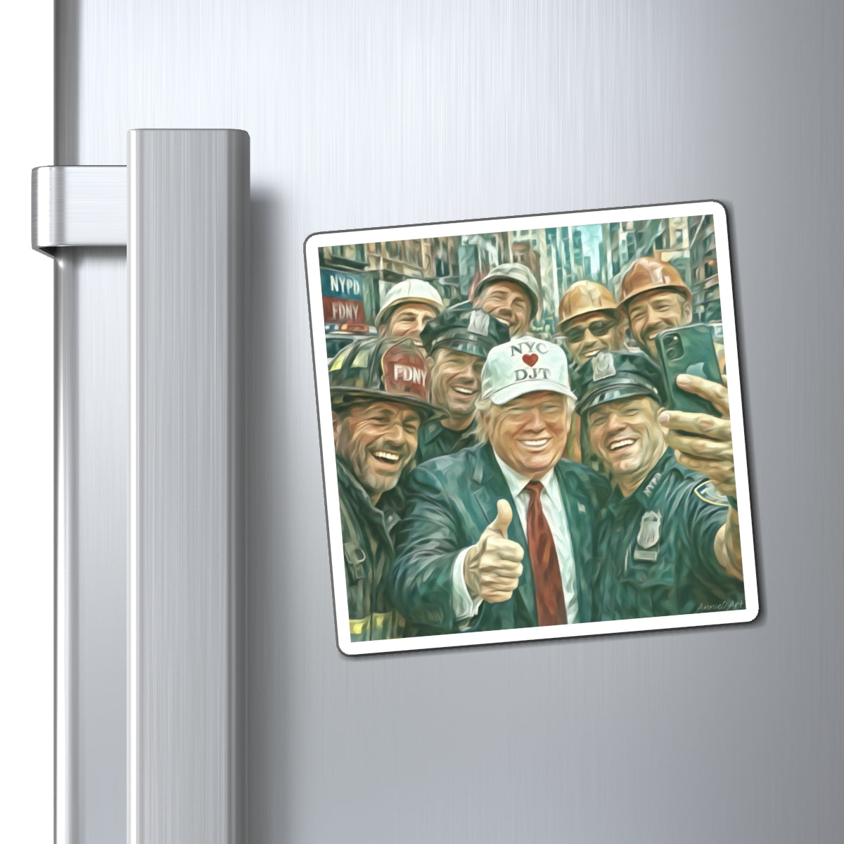 Blue-Collar Trump “NYC❤️DJT” First Responders & Construction Crew Selfie Magnet