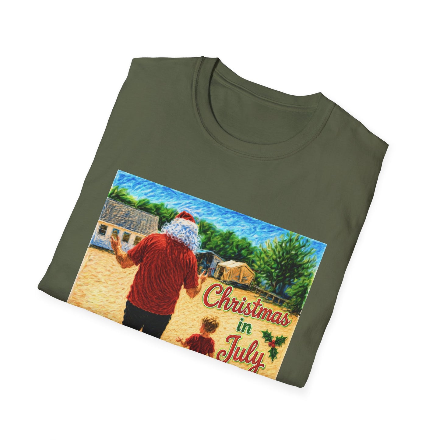 T-Shirt — Christmas in July Santa Beach Graphic Tee