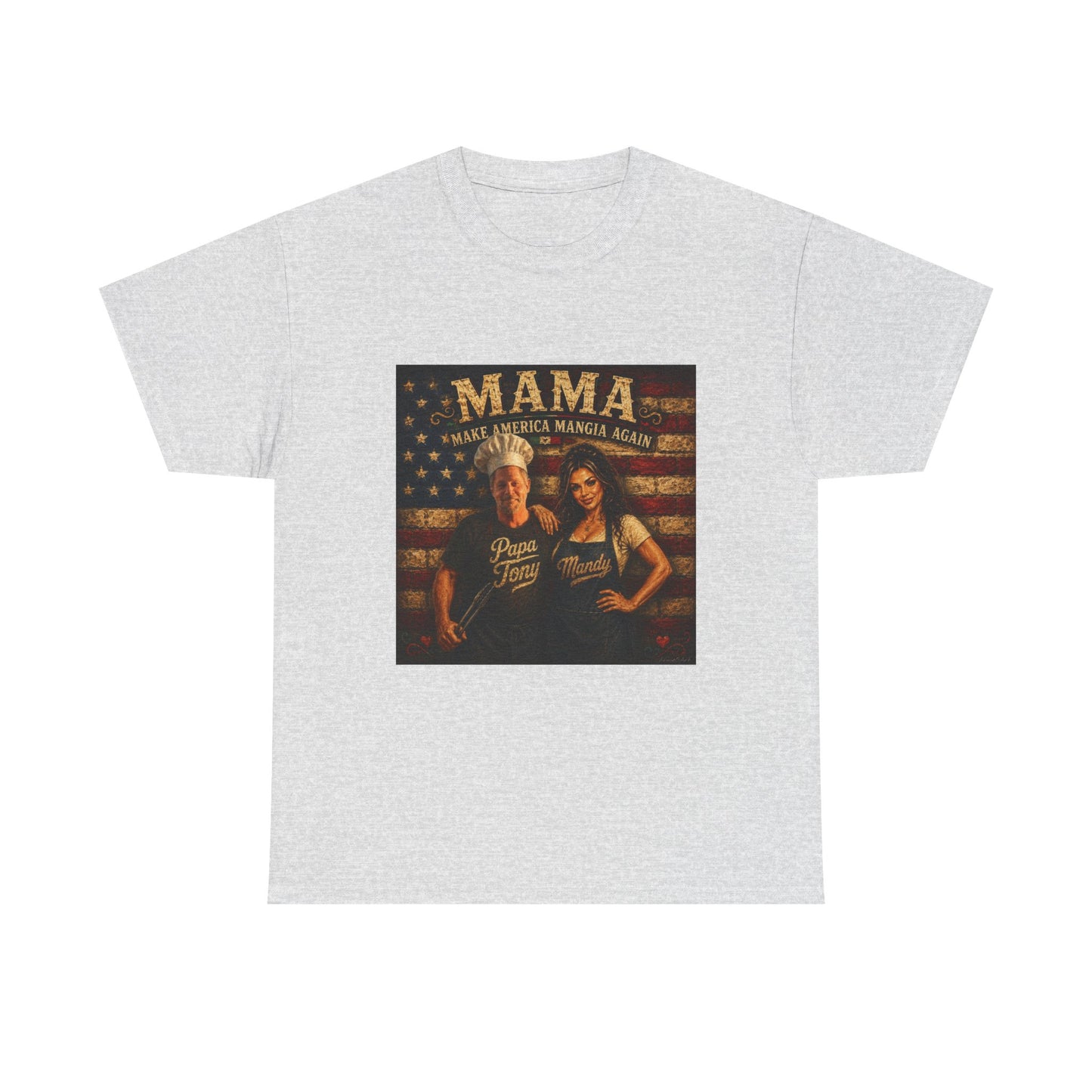 CUSTOM for MANDY—Mama Pizza Team T-Shirt — Retro American Flag Pizza Chef Graphic Tee