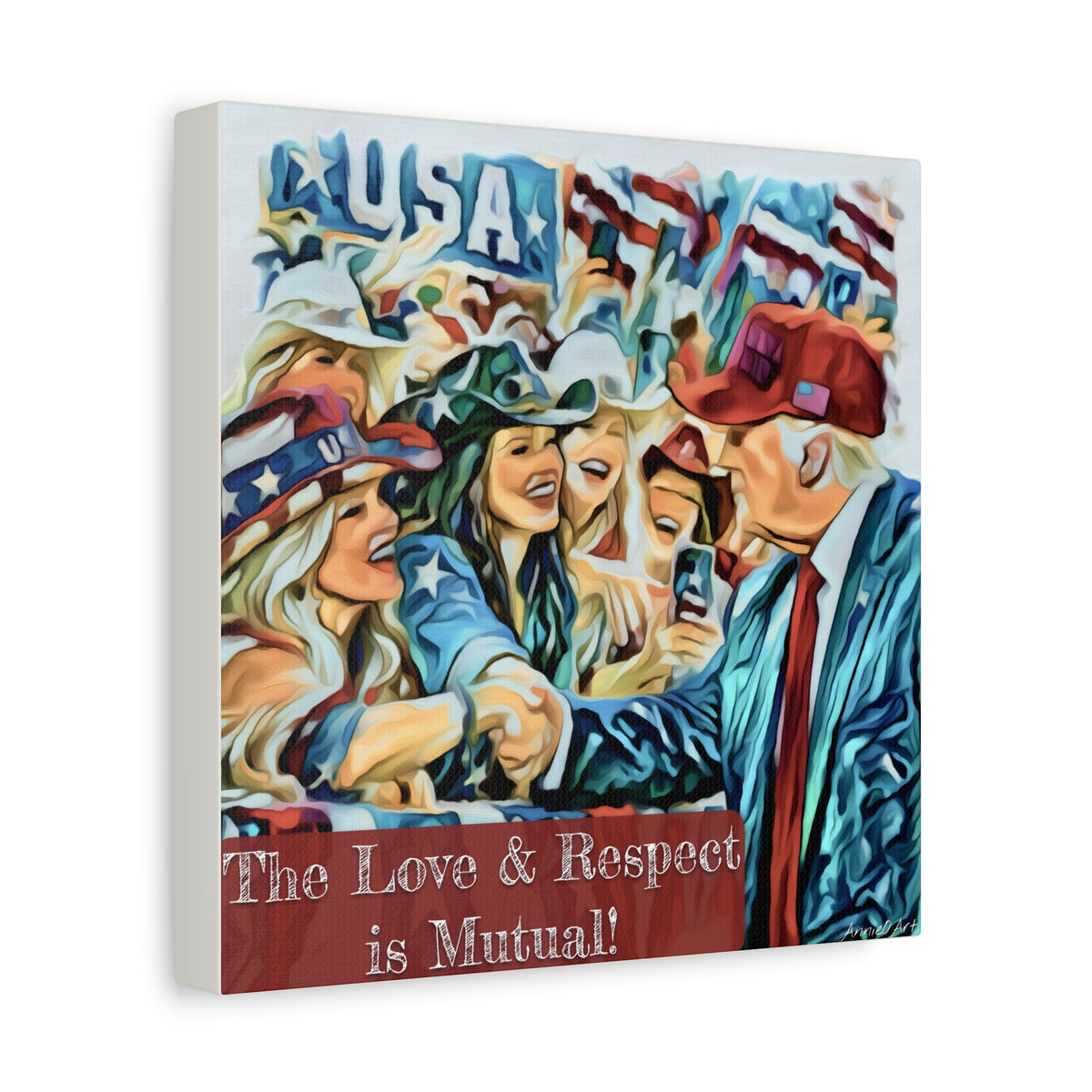 Trump Patriotic Crowd Canvas – "The Love & Respect is Mutual"