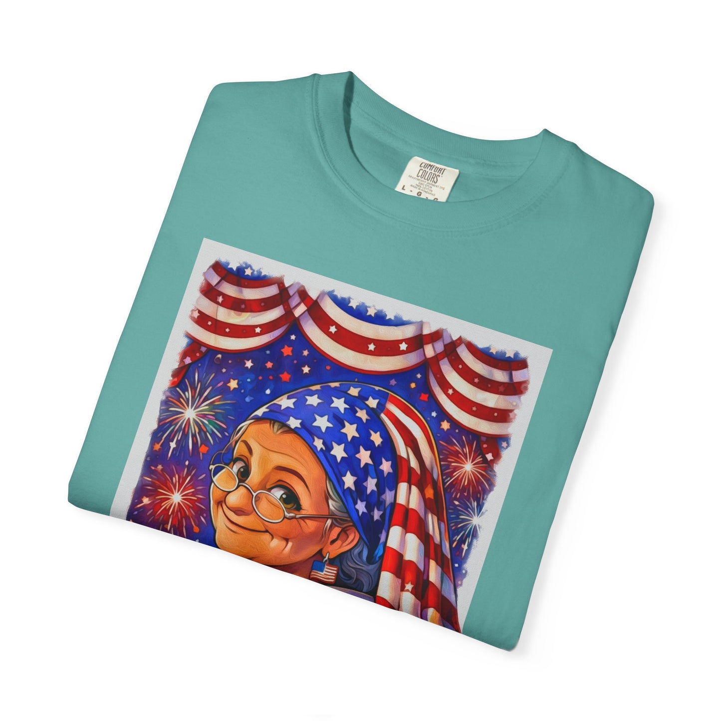 Grandmas Patriotic Original Gansta “OG Grannie” T-Shirt — American Flag Grandma w baby Pepe Graphic Tee