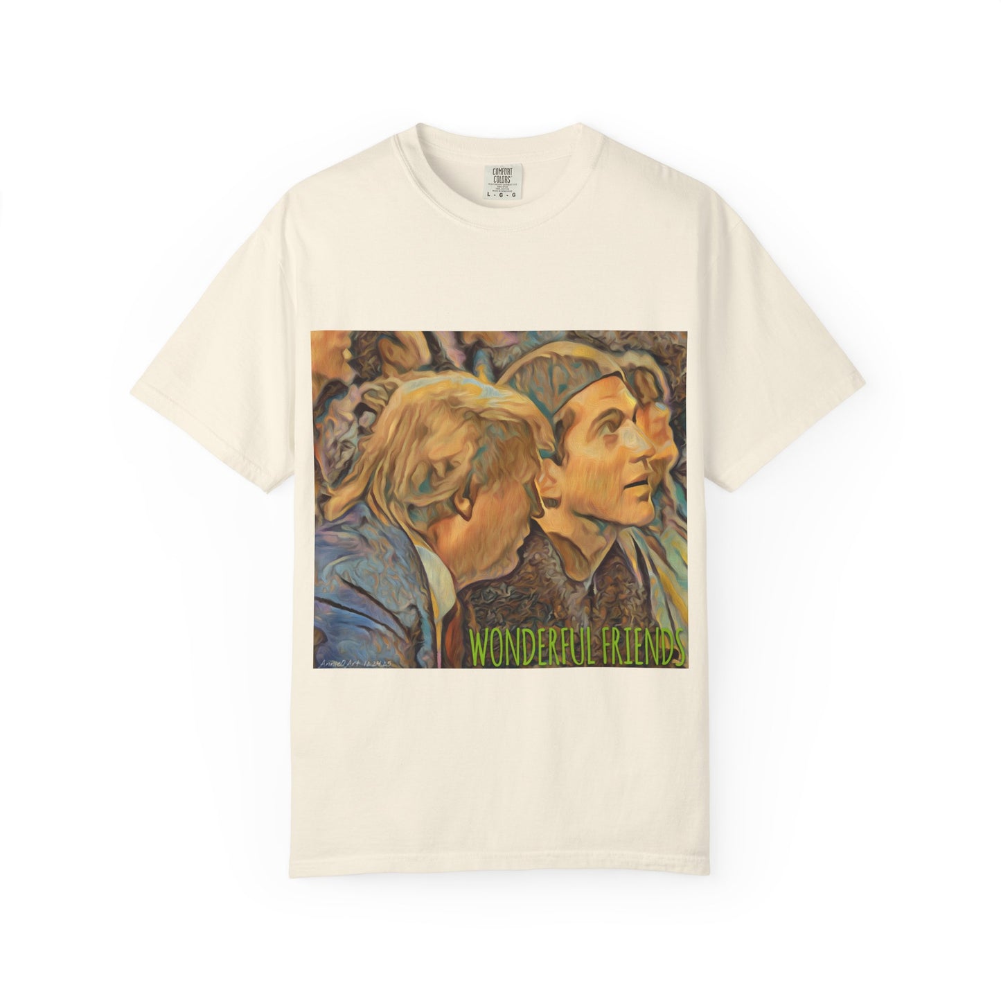 Vintage JFK, Jr & DJT Art T-Shirt – “Wonderful Friends” Graphic Tee