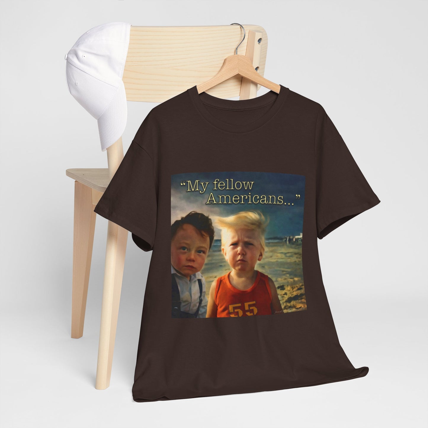 ‘55’ Vintage Meme Tee — "My fellow Americans..." Funny Retro Graphic T-Shirt