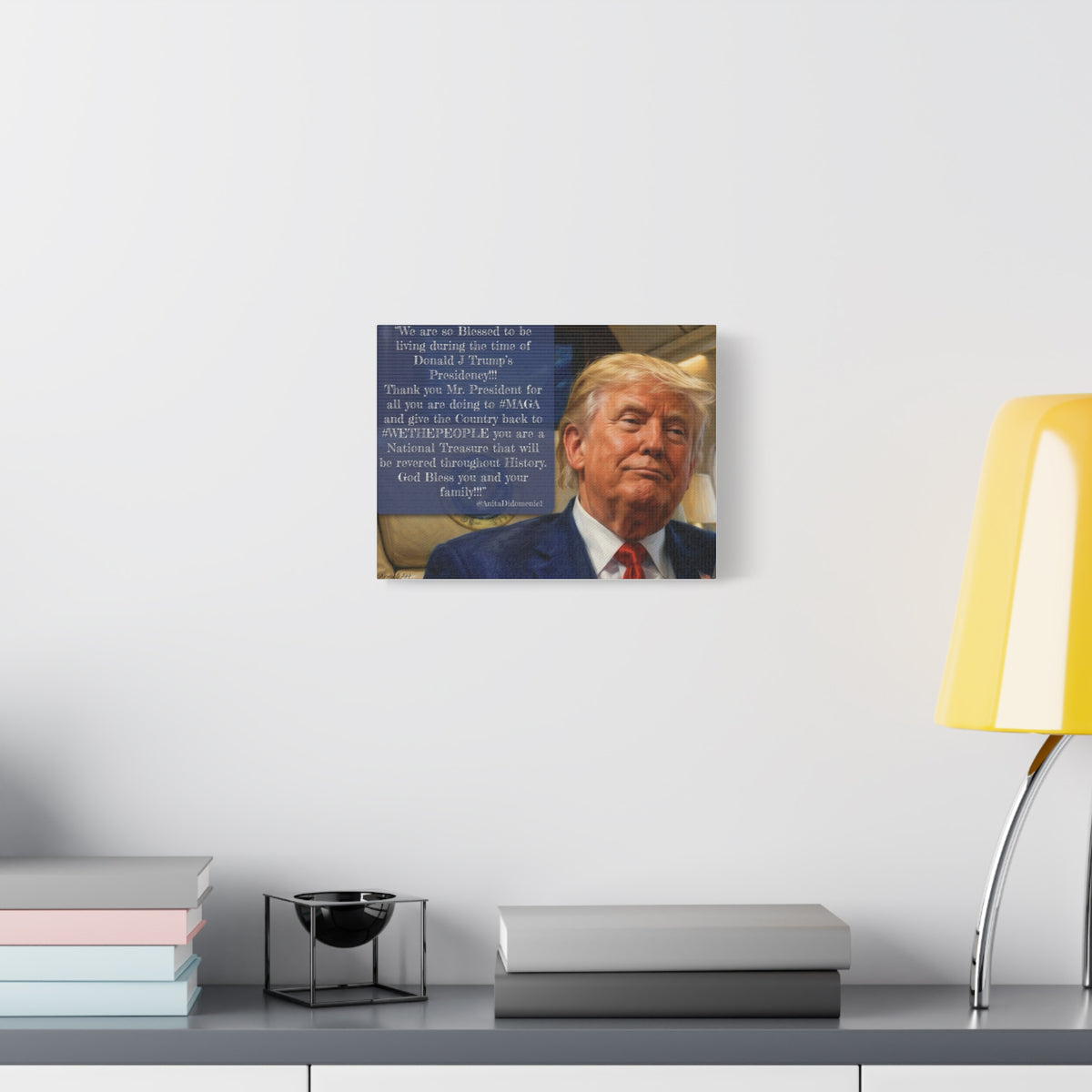 Canvas Wall Art — Patriotic Tribute Quote with President Trump Portrait