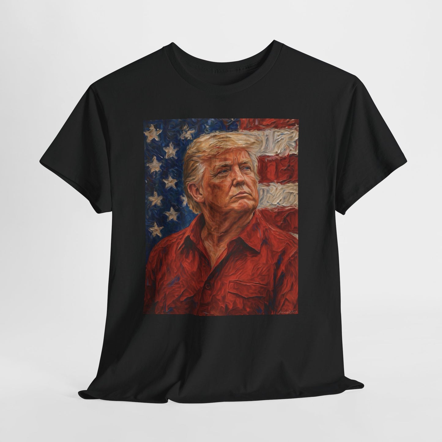 Trump Patriotic Portrait Tee — American Flag Portrait Graphic T-Shirt