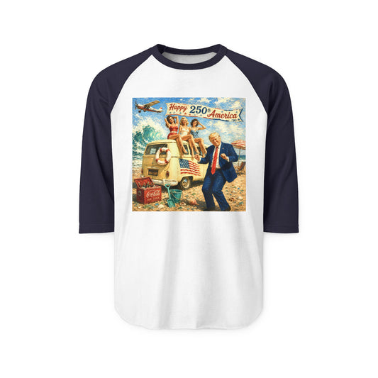 Raglan Shirt —Trump 'MAGA Baby' ‘Happy 250th’ Vintage Political Graphic Tee