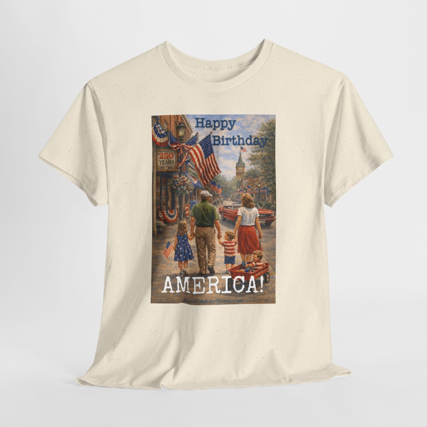250th Patriotic "Happy Birthday America!" T-Shirt — Vintage Fourth of July Tee