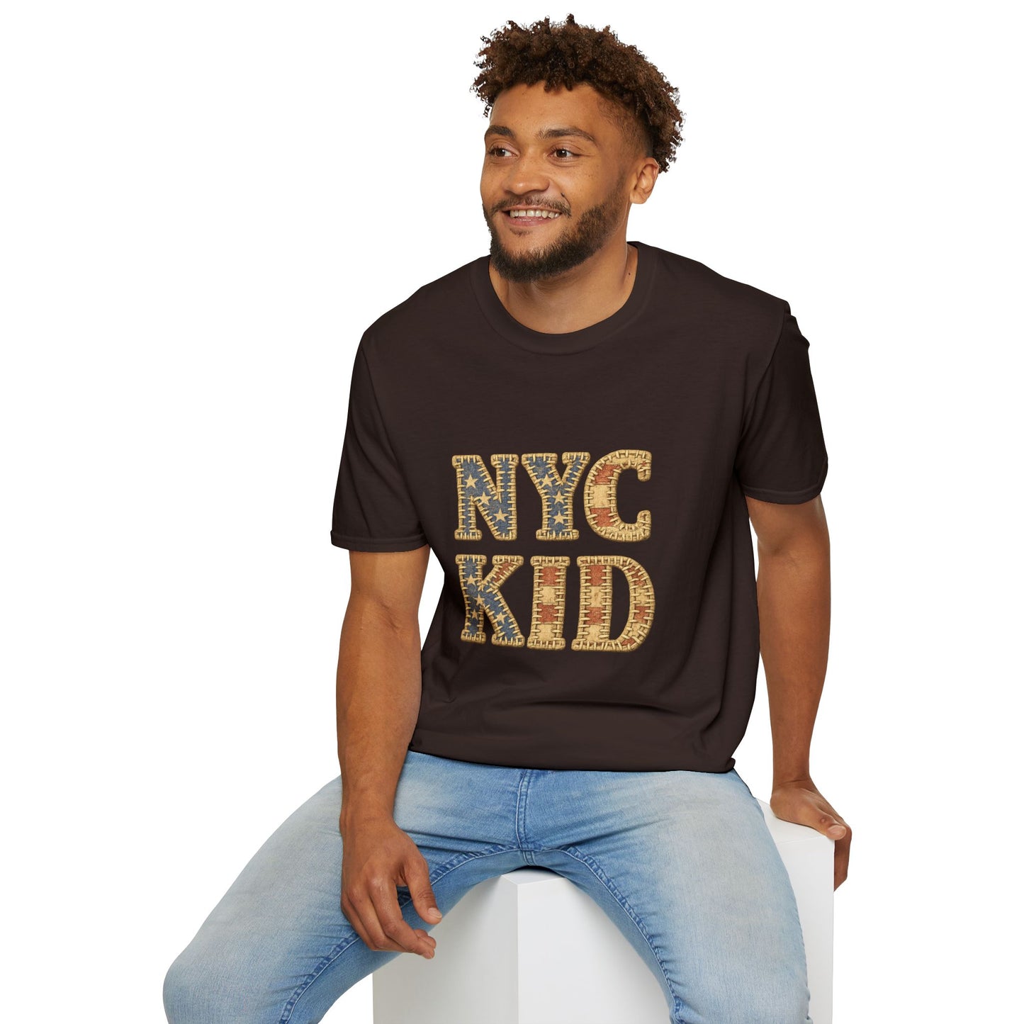 NYC Kid T-Shirt — New York City Vintage Flag Quilt-look Tee
