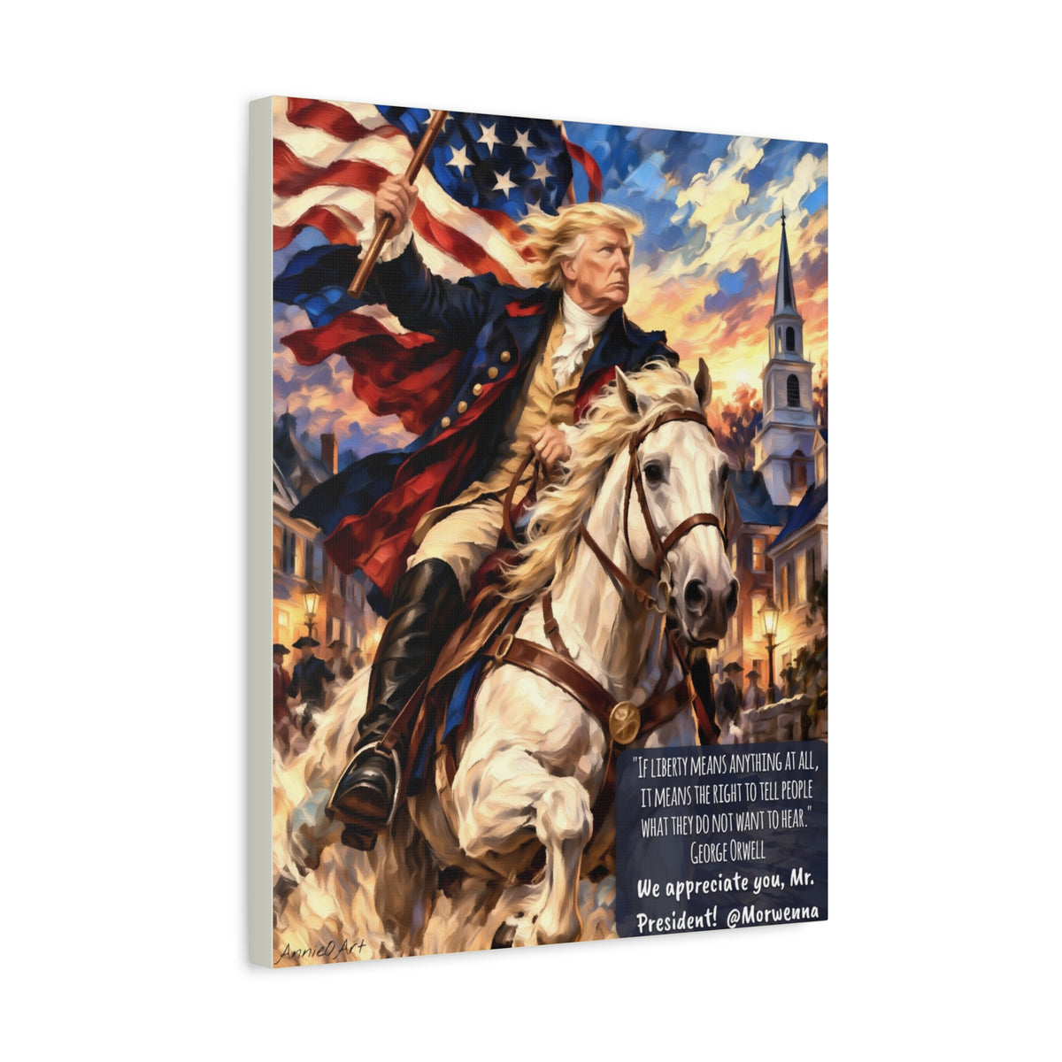 Patriotic Trump Canvas Print — 'We Appreciate You, Mr. President' Matte Stretched Wall Art