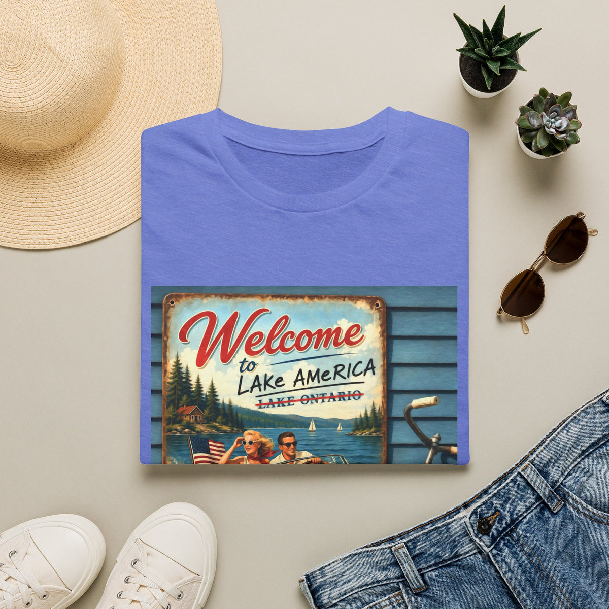Lake America Welcome T-Shirt — Vintage Lake America Boating Vacation Tee