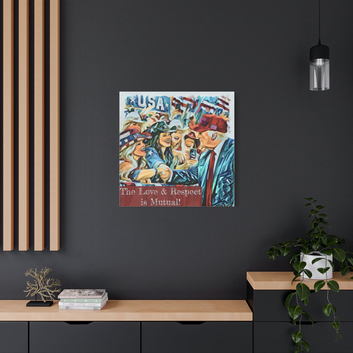 Trump Patriotic Crowd Canvas – "The Love & Respect is Mutual"