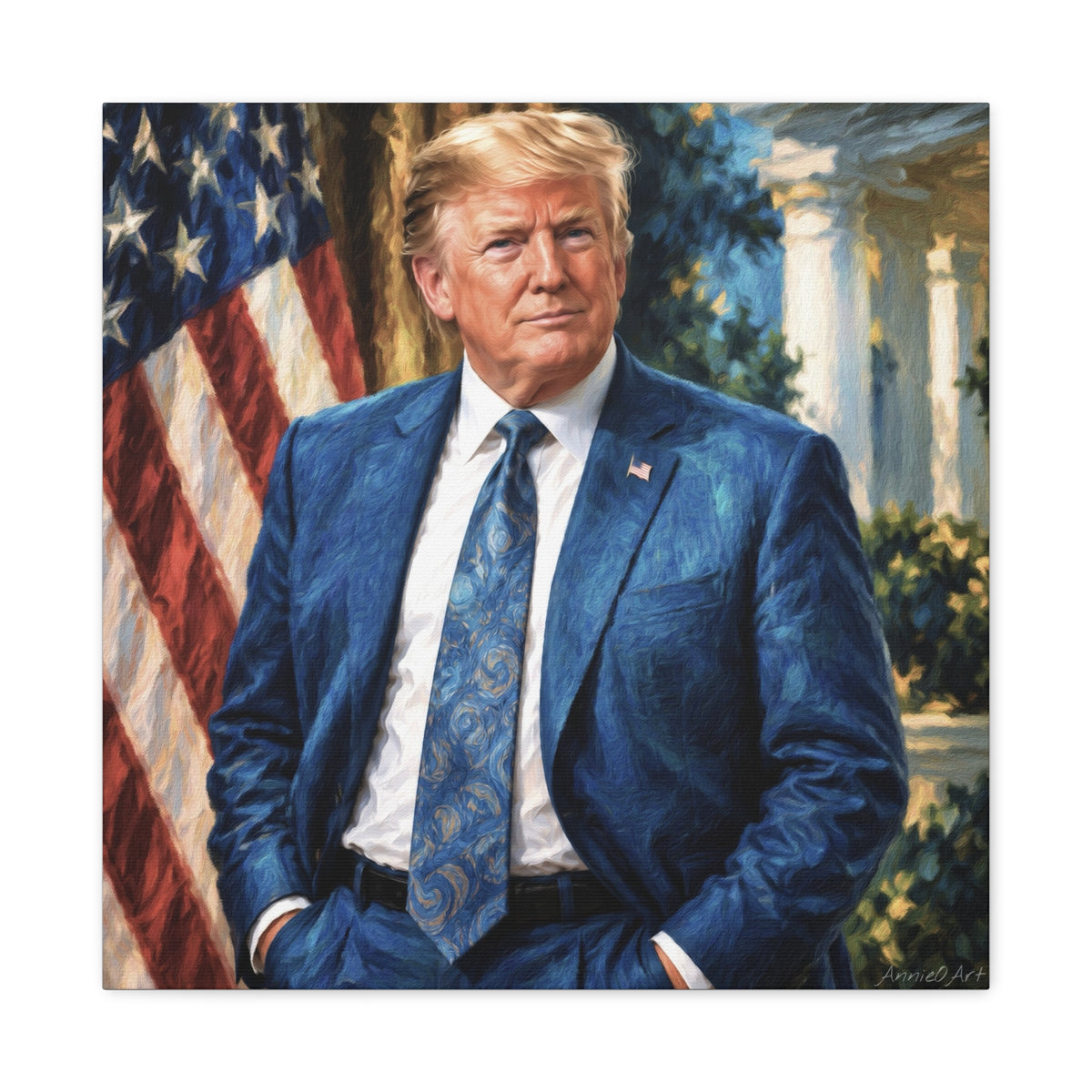 Trump Patriotic Presidential Portrait Canvas