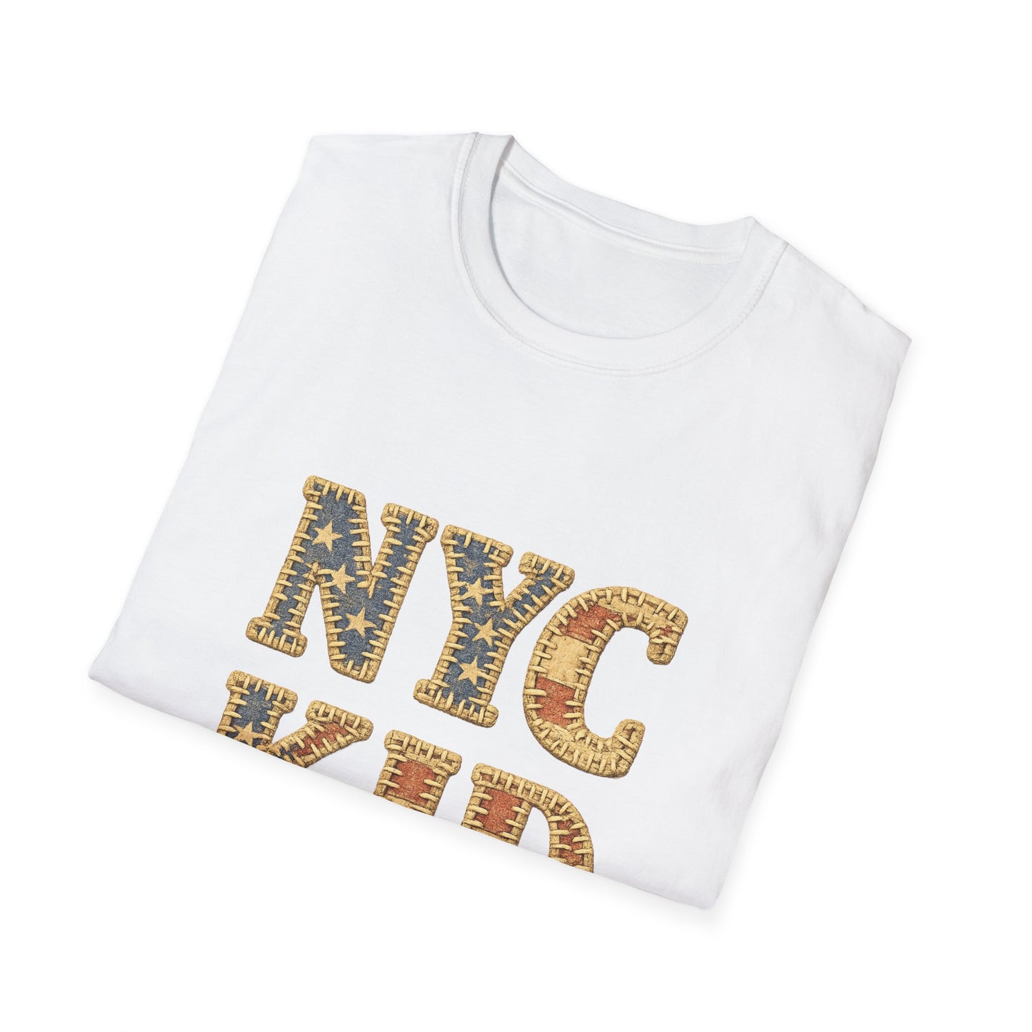 NYC Kid T-Shirt — New York City Vintage Flag Quilt-look Tee