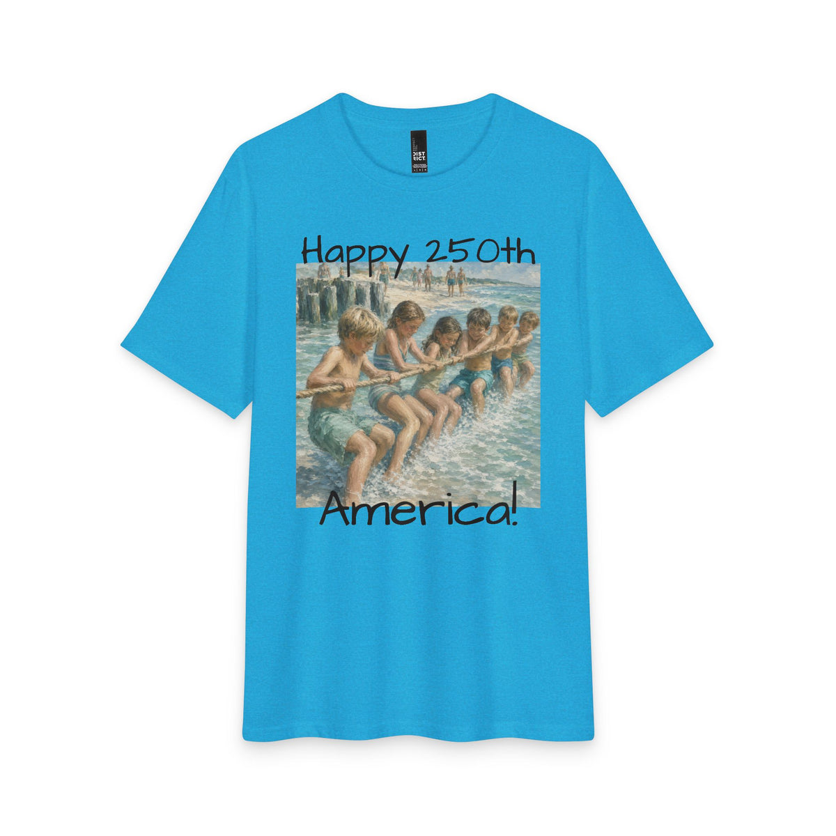 Vintage Americana Distressed Tee – "Happy 250th America!" Honeysuckle Lodge Souvenir T-Shirt