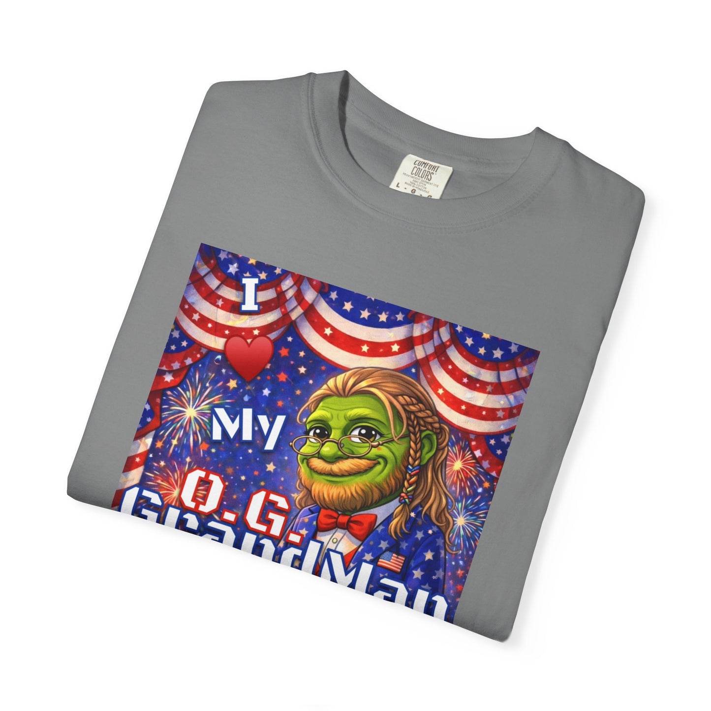 Grandpa/GrandMan Keyboard Warriors— "I ♥️ My O.G. GrandMan" Patriotic Pepe Graphic (WWG1WGA)