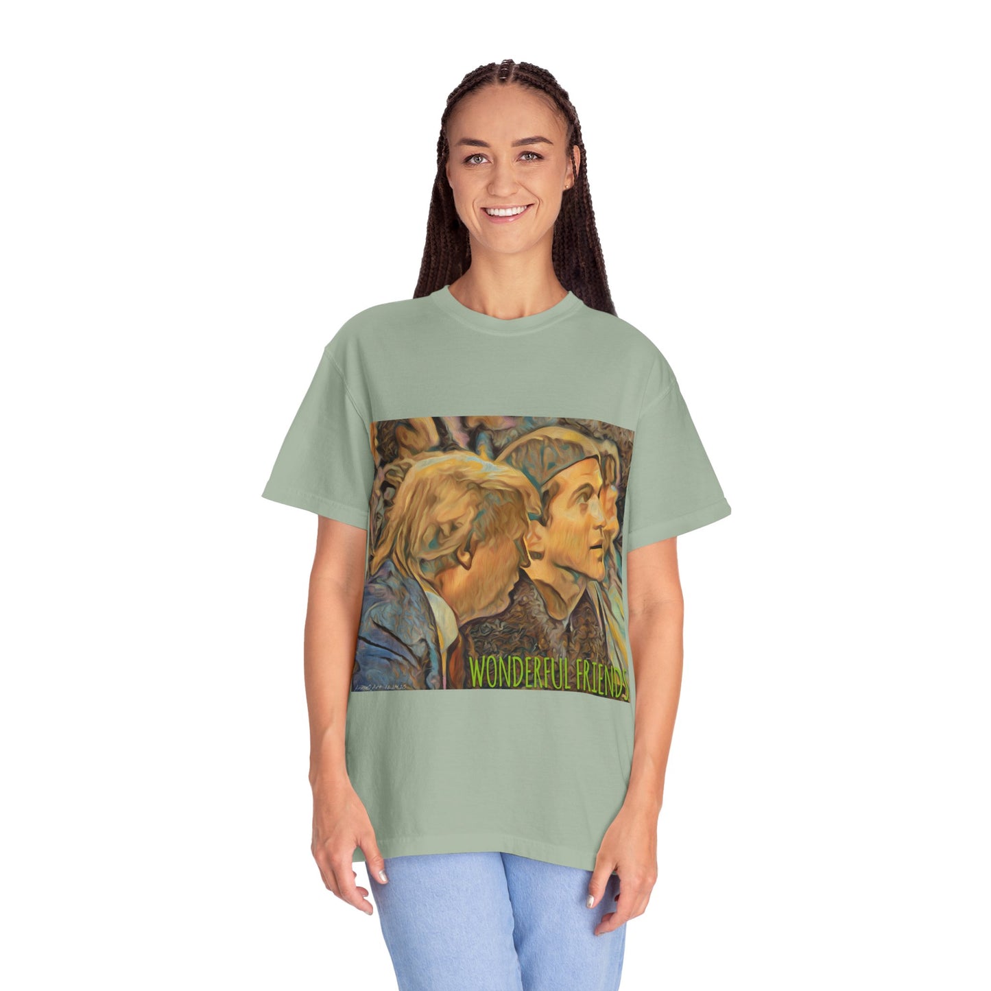 Vintage JFK, Jr & DJT Art T-Shirt – “Wonderful Friends” Graphic Tee