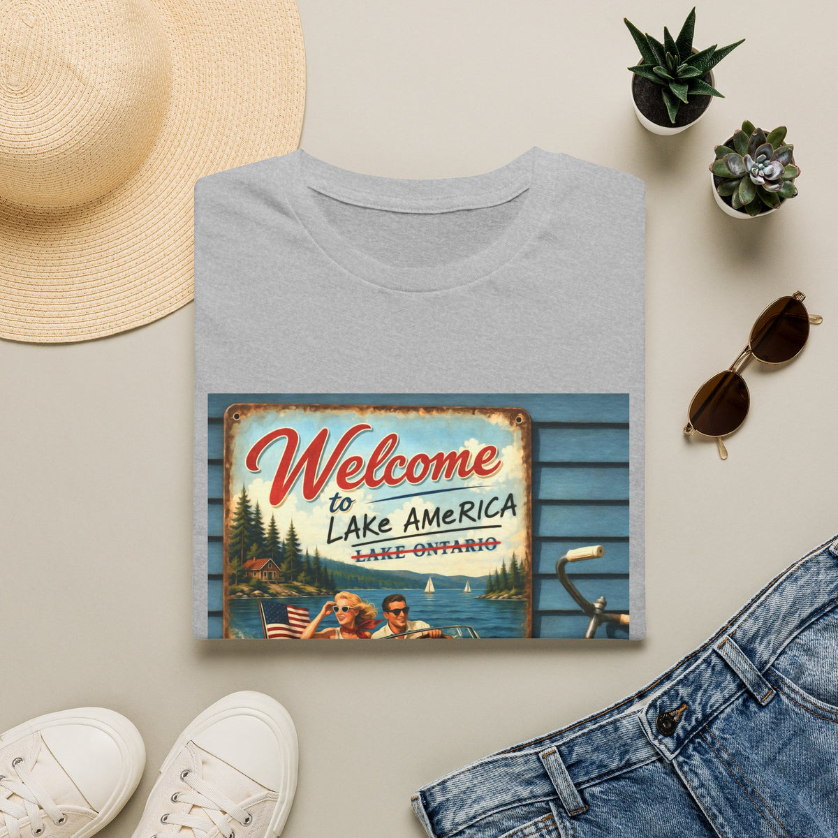 Lake America Welcome T-Shirt — Vintage Lake America Boating Vacation Tee