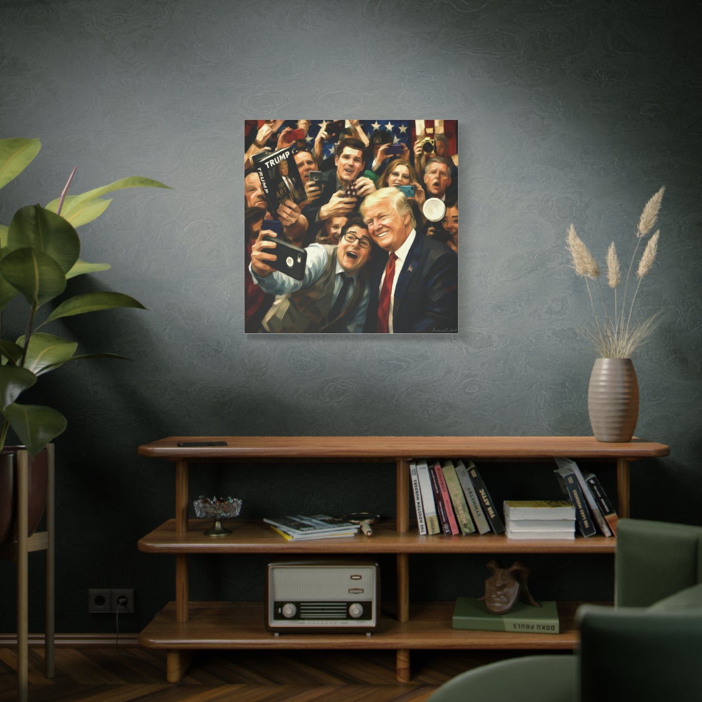 Trump Patriotic Crowd Selfie Canvas - Stretched Matte Wall Art
