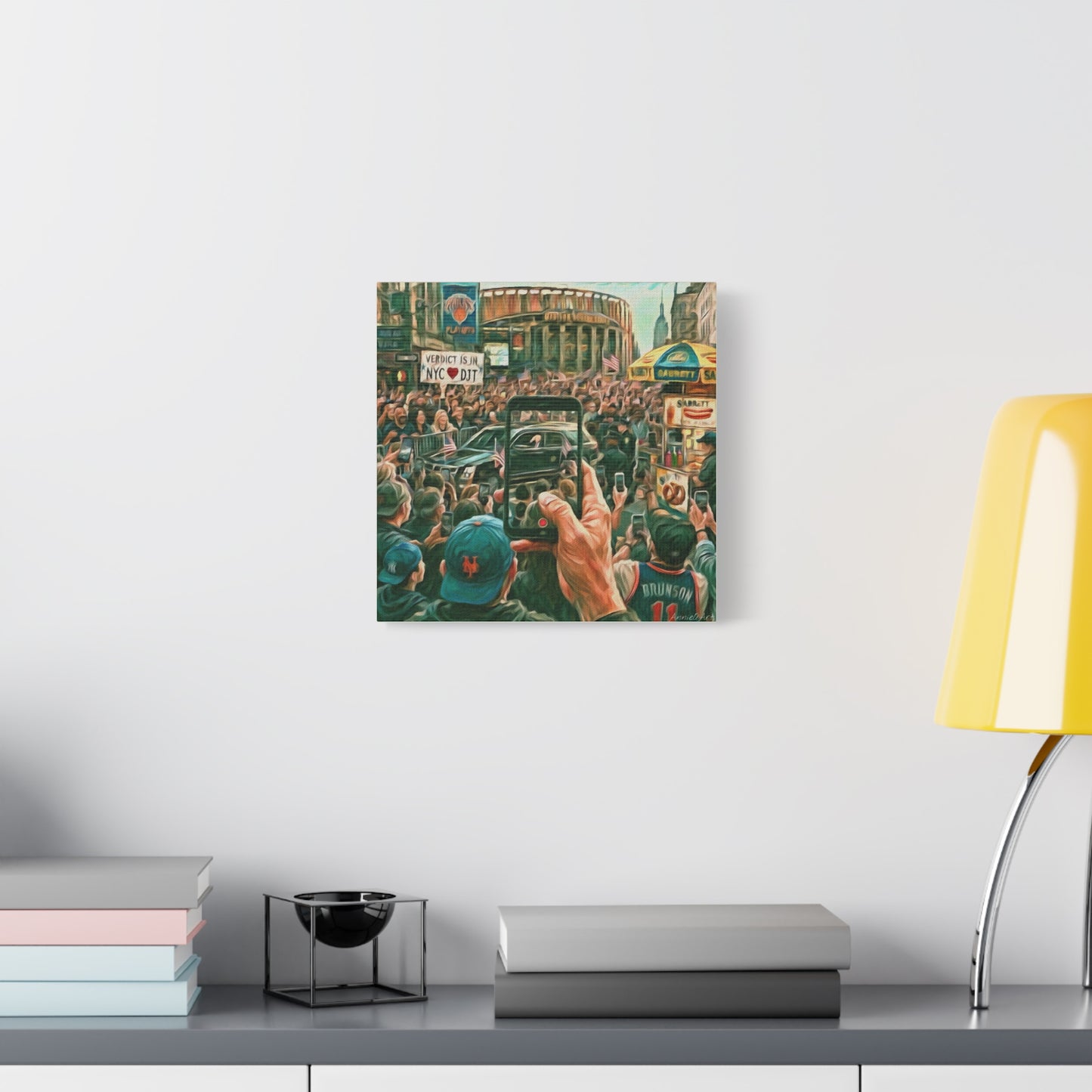 Trump Cheered At The Garden— Canvas Art - NYC Crowd Cheering with Phone Recording (Stretched 1.25")