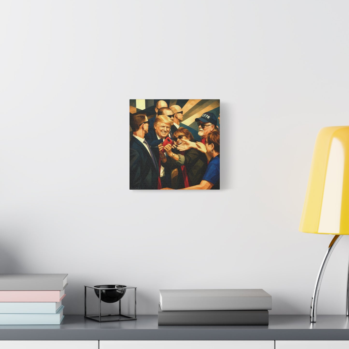 Trump Selfie with Supporters—Matte Canvas Art - Stretched 1.25"