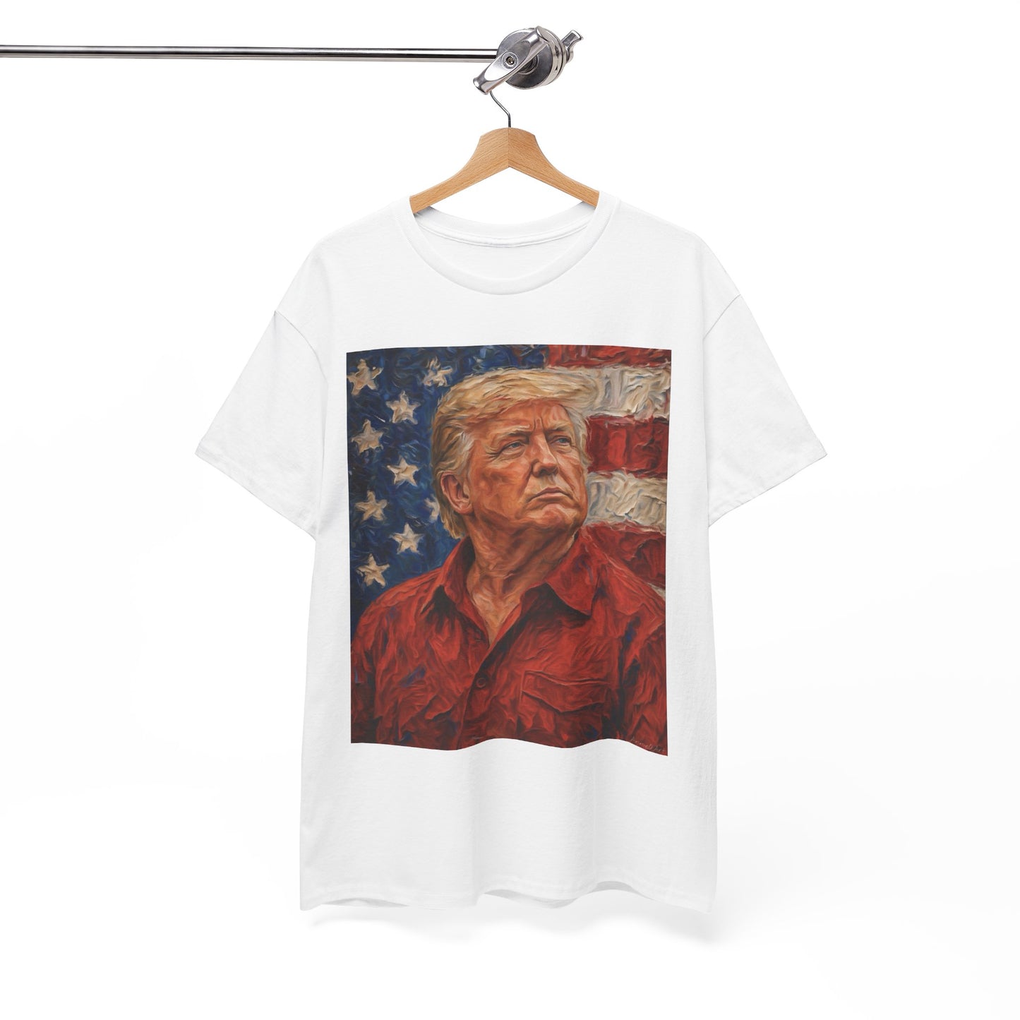 Trump Patriotic Portrait Tee — American Flag Portrait Graphic T-Shirt