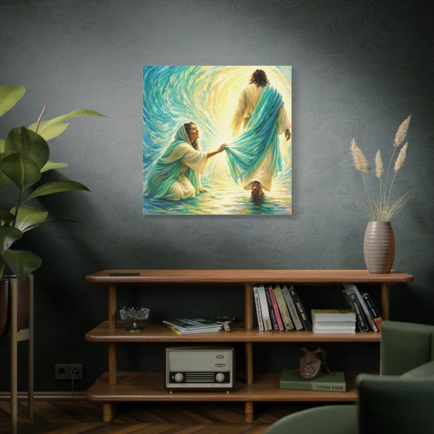 Jesus and the Woman Touching His Cloak - Inspirational Matte Canvas Wall Art