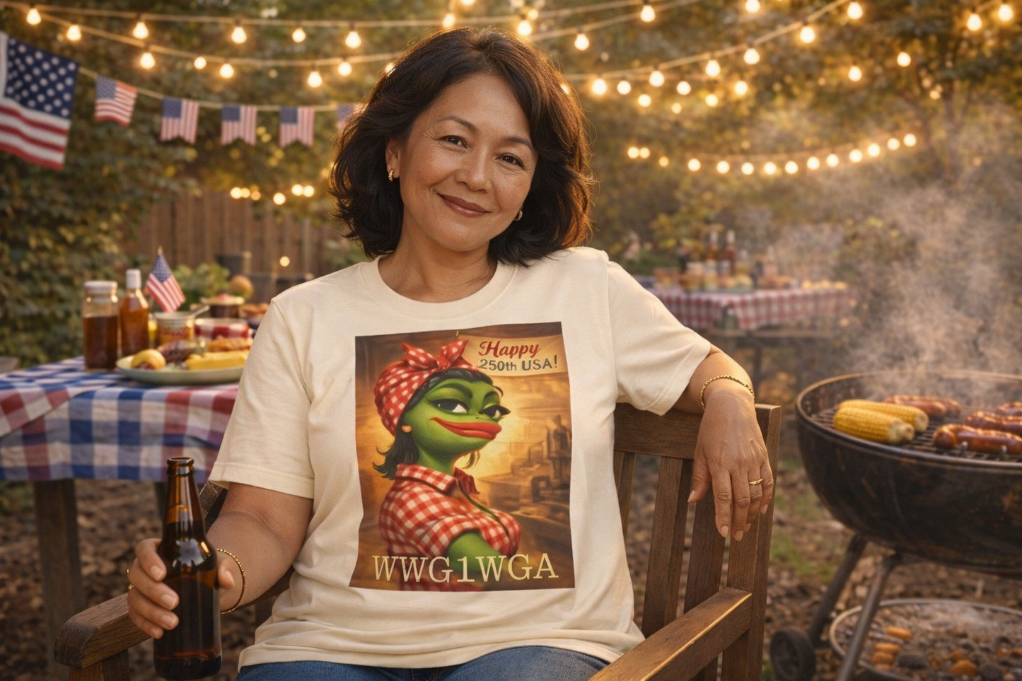 250th Celebration Patriotic T-Shirt — WWG1WGA / MAGA Tribute