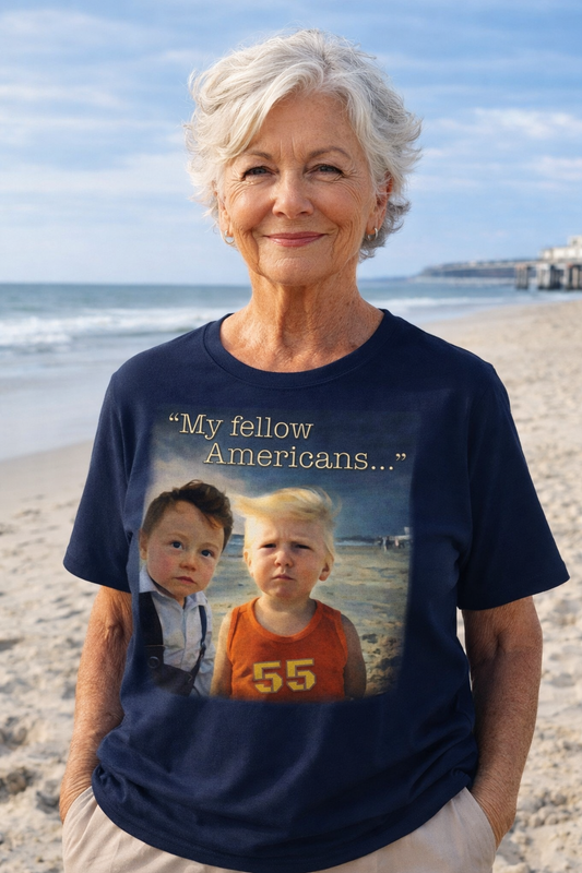 ‘55’ Vintage Meme Tee — "My fellow Americans..." Funny Retro Graphic T-Shirt