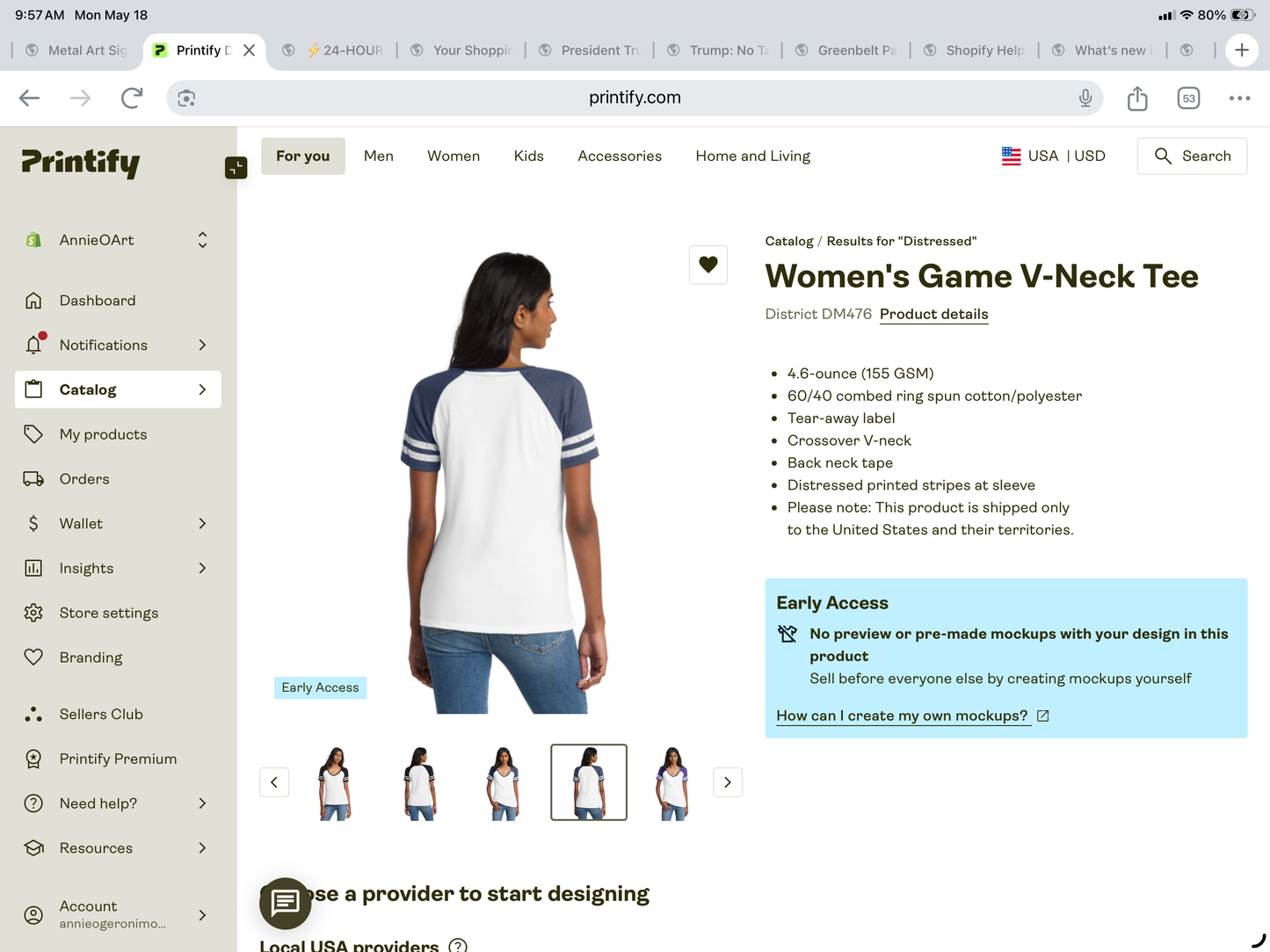 Happy Birthday America V-Neck Distressed Tee — Americana Beach Bungalow Graphic Shirt—Front & Back Design