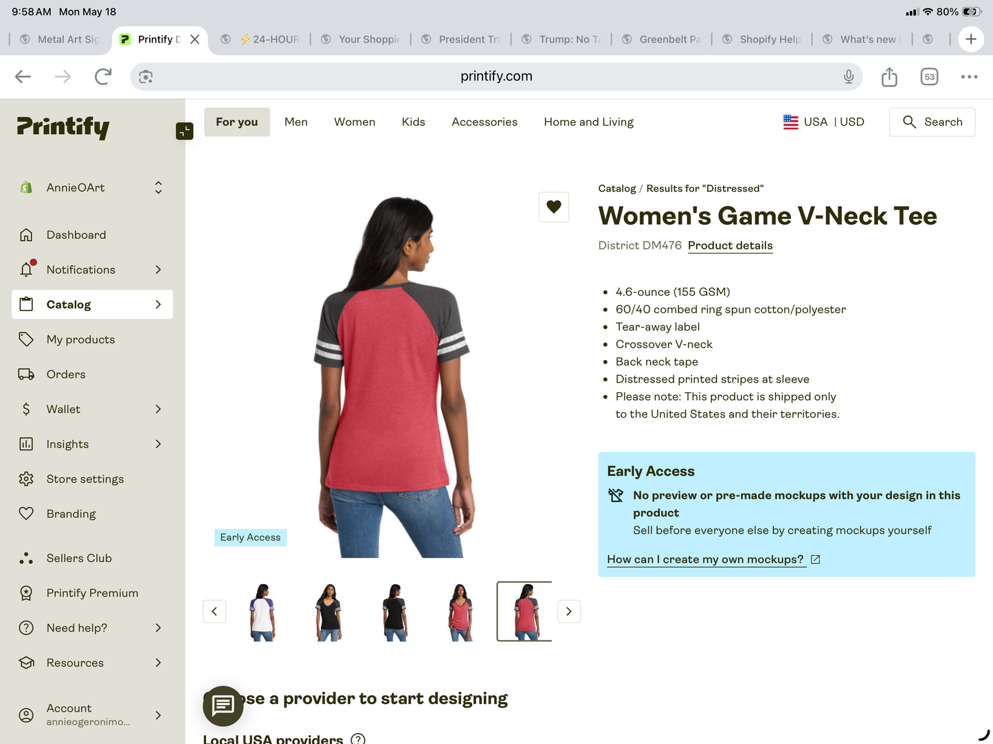 Happy Birthday America V-Neck Distressed Tee — Americana Beach Bungalow Graphic Shirt—Front & Back Design