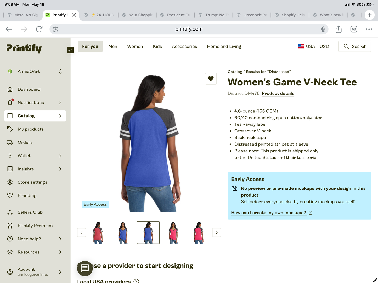 Happy Birthday America V-Neck Distressed Tee — Americana Beach Bungalow Graphic Shirt—Front & Back Design