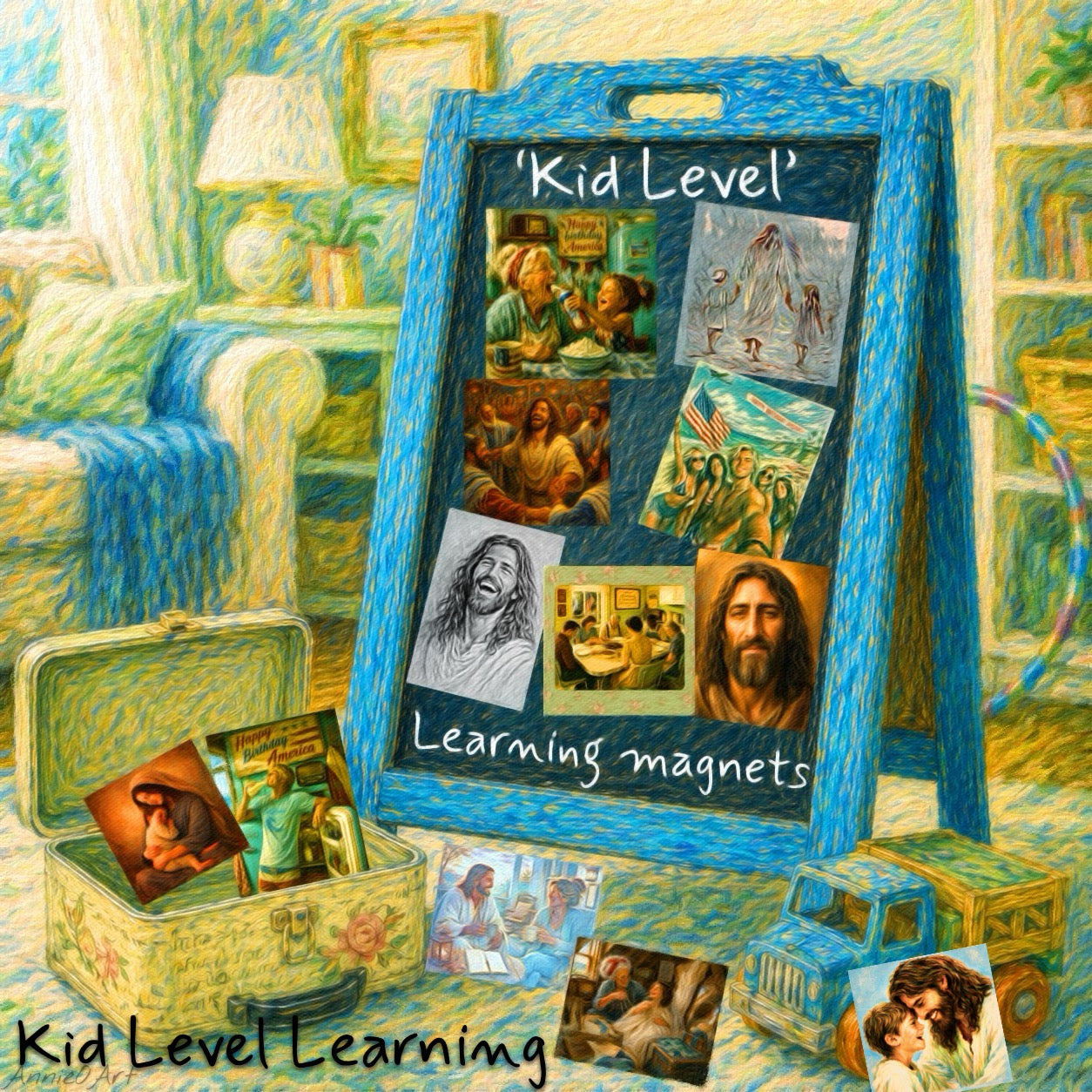 Jesus Embrace Magnet — ‘Kid Level Learning’ Fridge Magnet