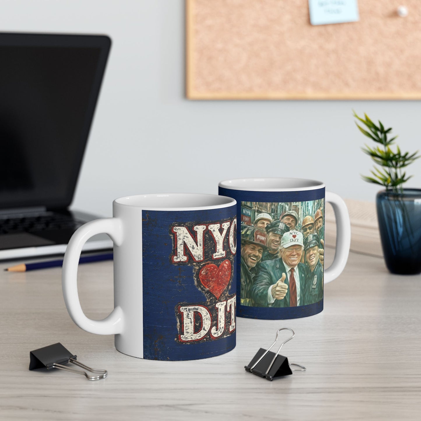 Trump “NYC❤️DJT” Ceramic Mug — Vintage Blue-Collar Design (11oz, 15oz)