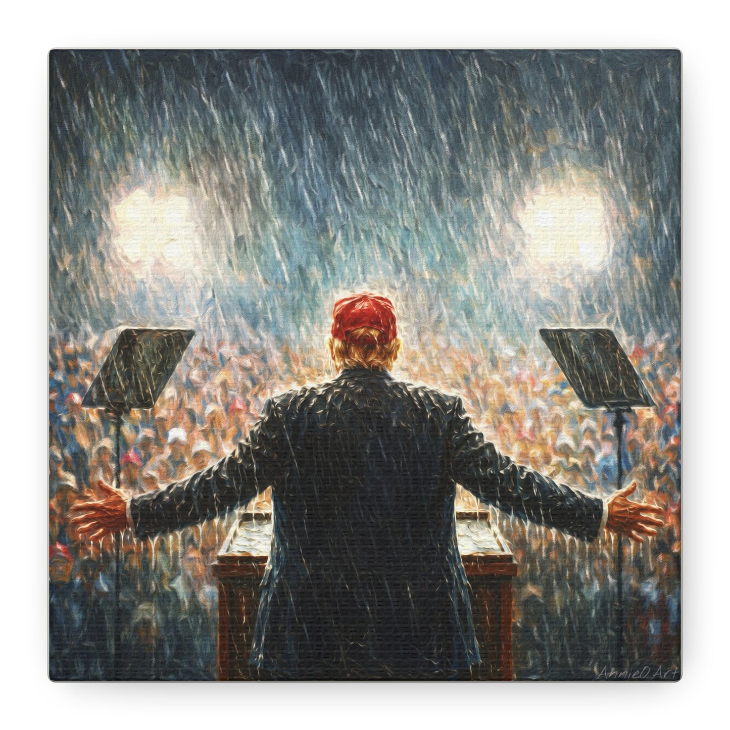 Trump Rally Canvas —Miami Rally “Baptism by Storm” Wall Art