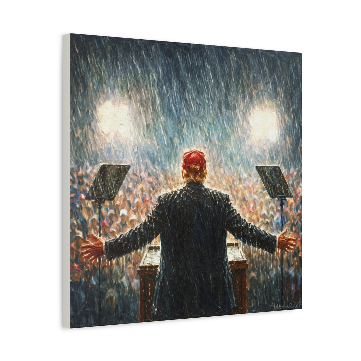 Trump Rally Canvas —Miami Rally “Baptism by Storm” Wall Art